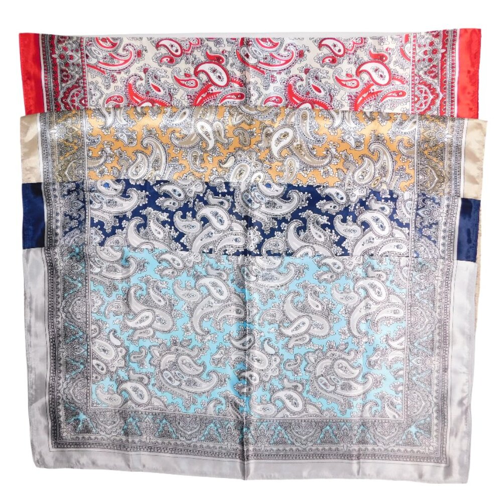 Paisley Satin Square Scarf Bundle – Lot of 4‎ – Multicolor 24” x 24”